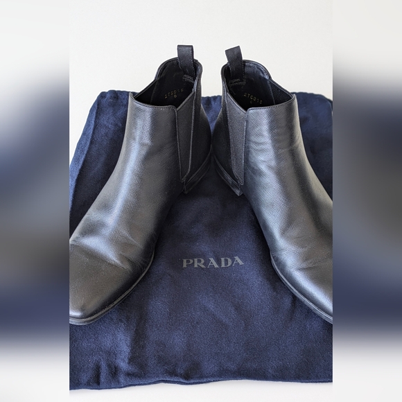 Prada Saffiano Chelsea Boots - Picture 6 of 7